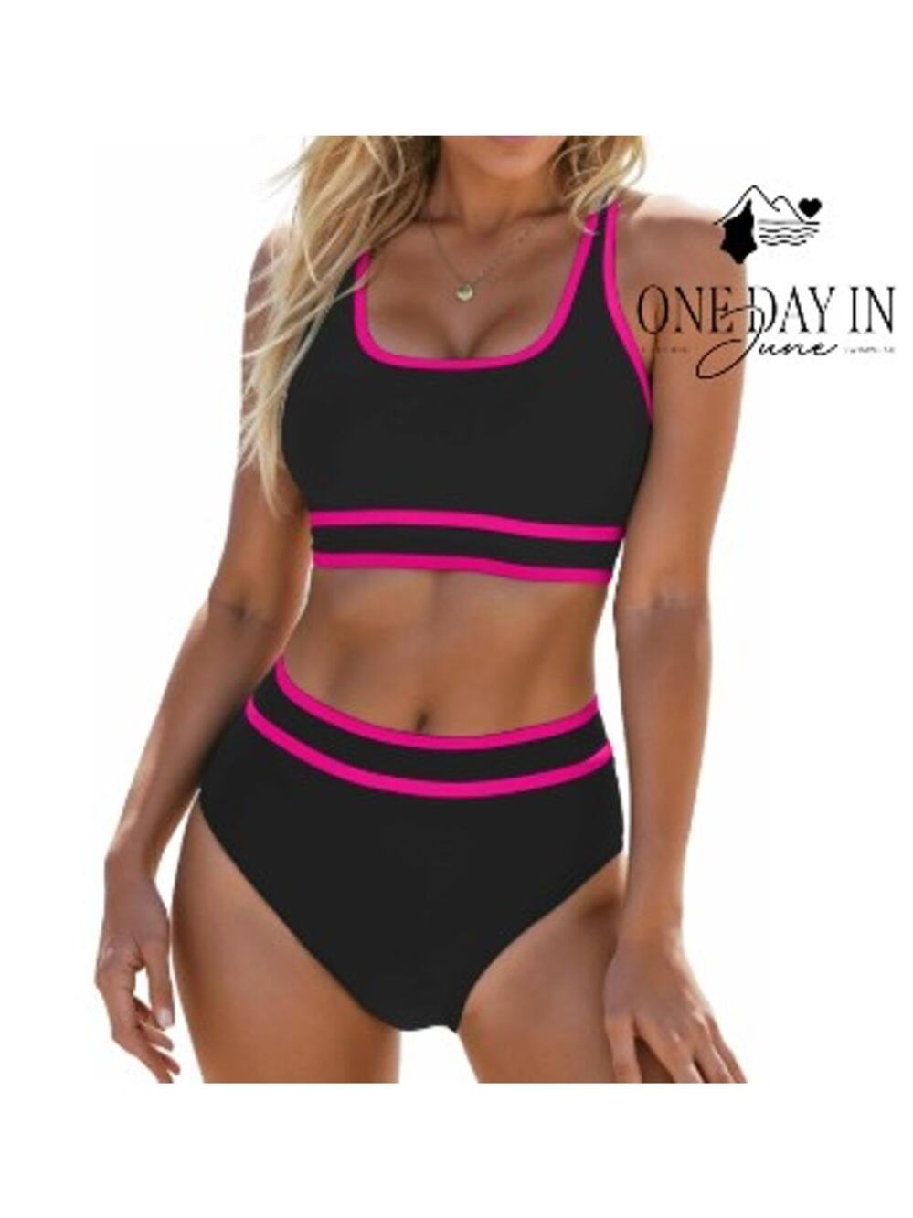 Blooming Jelly High Waist Crop Bikini Swimsuit Size M